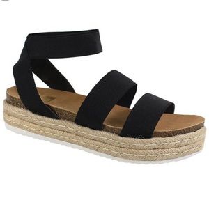 Black Platform Espadrille Sandals